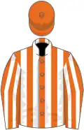 Orange and white stripes, orange cap