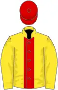 Yellow, red stripe and cap