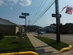 Route 666 through downtown Sheffield, September 2017