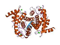 1nx0: Structure of Calpain Domain 6 in Complex with Calpastatin DIC