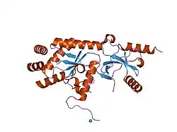 1t0j: Crystal structure of a complex between voltage-gated calcium channel beta2a subunit and a peptide of the alpha1c subunit