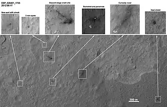 Curiosity landing remnants
