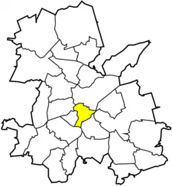 Location of Śródmieście within Rybnik