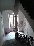 Staircase with column in Carrara marble
