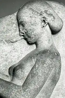 Detail of female flute player