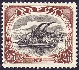 1901 stamp by the British Government depicting a lakatoi