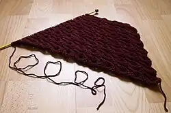 example of a knitting increase and decrease