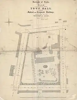 An 1852 map showing Park House, now the site of the Town Hall