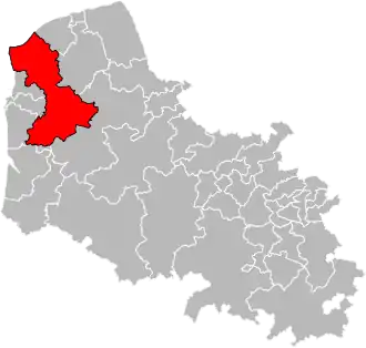 Location of Desvres within the department