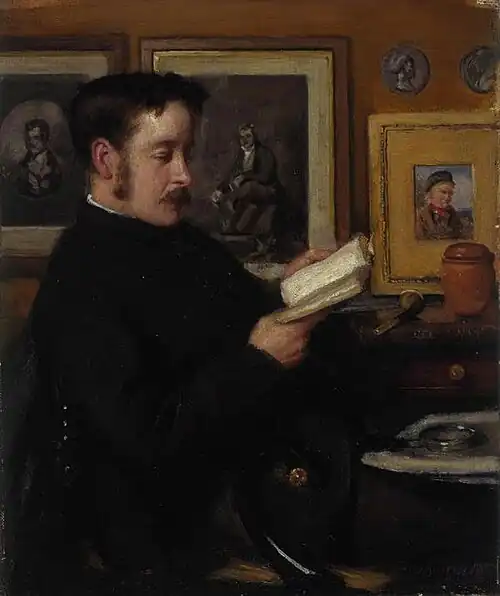 1885: , Portrait of John Miller Gray (1850–1894), art critic and first curator of the Scottish National Portrait Gallery, painted in oil on canvas by Patrick William Adam (1852–1929), a member of the Royal Scottish Academy (RSA). Housed at the National Galleries of Scotland.