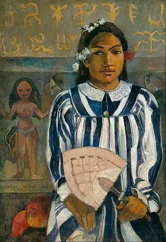 Paul Gauguin portrait of his wife Tehamana, (1893)