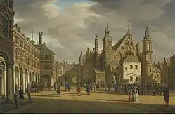Cityscape The Hague, a view of the Binnenhof