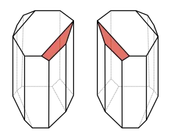 Drawing of dextro and levo tartrate crystals