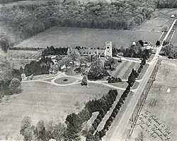 Aerial view of Belton Court circa 1938