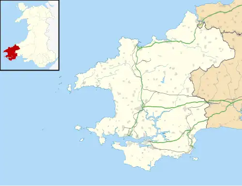 Preseli transmitting station is located in Pembrokeshire