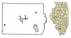 Location of Cutler in Perry County, Illinois.