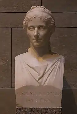 The Painter Angelika Kauffmann (1808), by Johann Peter Kauffmann, marble, 66,9 x 35,2 x 35&nbsp;cm., Neue Pinakothek, Munich