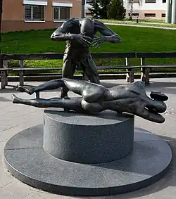 Photographer and model, 1995, bronze, Central Military Hospital Prague