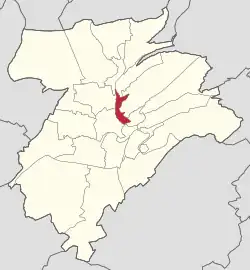 Map of Luxembourg City, with Pfaffenthal highlighted
