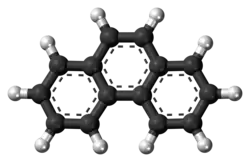 Ball-and-stick model of the phenanthrene molecule