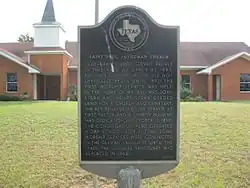 Historical marker at St Paul Lutheran Church in Phillipsburg