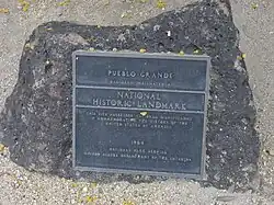 Pueblo Grande Ruin Historic Landmark Marker. Marker and contents are the work of the US Dept. of the Interior, therefore PD.