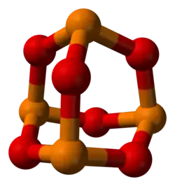 Ball-and-stick model of the P4O6 molecule