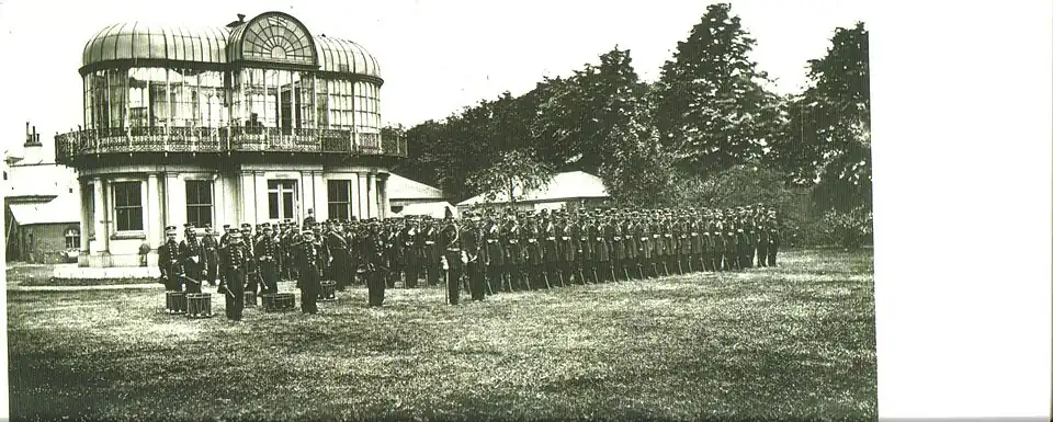 Photograph of the photography building and Henry James
