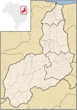 Location in Piauí and Brazil