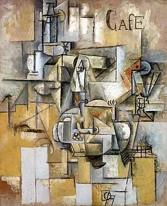 Pablo Picasso, 1911, Le pigeon aux petits pois (Pigeon with Peas), oil on canvas, 65 x 54 cm