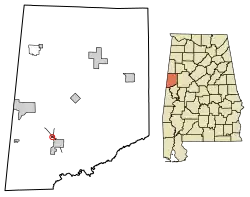 Location of McMullen in Pickens County, Alabama.
