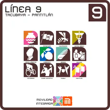 Scheme of the Mexico City Metro Line 9
