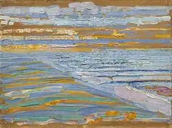 Piet Mondrian painting View from the Dunes with Beach and Piers, Domburg, in the Museum of Modern Art