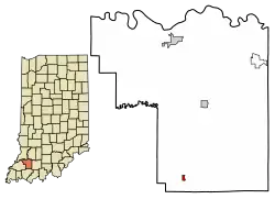 Location of Spurgeon in Pike County, Indiana.