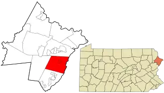Location in Pike County and the state of Pennsylvania.