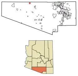 Location of Ventana in Pima County, Arizona.