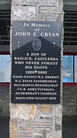 Plaque in honour of John F. Cryan in Castlerea