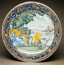 Plate, 1736, with Venus and Adonis, 23 1/8 in. (58.7 cm)