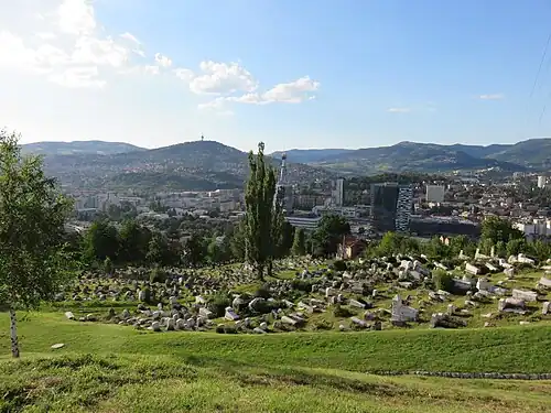 Cityscape from the top of the cemetery