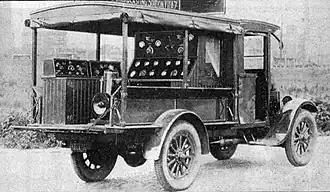 In 1924-1925 the callsign WJAZ was assigned to a "motor truck" mounted portable transmitter, used to evaluate potential permanent transmitter sites around Chicago.[10]