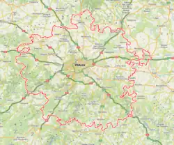 Prague metropolitan area (red outline)