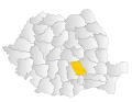 Map of Romania highlighting Prahova County