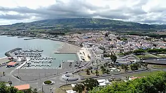 A view of the city centre of Praia da Vitória, the core of the civil parish of Santa Cruz
