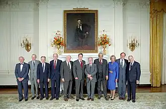 The Court in 1985 with then-President Ronald Reagan