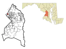 Location of Langley Park in Prince George's County, Maryland