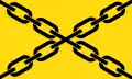 Design B - Aimee Potter. The gold background symbolises the metal industries that the Black Country was famous for. The prominent chain imagery also invokes the region's industry, with the middle link forged into a strong cross to represent the strength and determination of the people. A crossed chain also appears on the attributed arms of Saint Leonard (albeit with inverted colours), the patron saint of locksmiths and blacksmiths.[3][4]