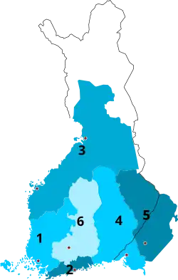 1640-1641 1 Turku 2 Uusimaa 3 Ostrobothnia 4 Karelia 5 Käkisalmi 6 Tavastia