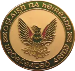 Irish Republican Army badge from Sinn Fein bookshop