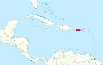 Caribbean map of Puerto Rico