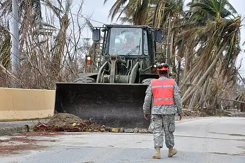 PR National Guard clearing debris at Punta Santiago after Hurricane Maria in 2017